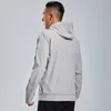 Mens Casual Jacket Sports Zipper Solid Printing Run Hooded Outdoor Fitness Training Long Sleeves Man Streetwear Fashion Coat
