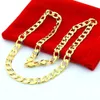 Cała 10pcs szerokość 6 mm 20-32 cale złoty krawężnik Man Naszyjnik Moda Figaro Biżuteria do kubańskiego hip-hopowego akcesoria szyi 284W