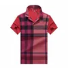 Zomer mode heren polo shirts plaid streep geprinte korte mouwen hoge kwaliteit merk merk paar katoen casual t shirts 10 kleuren maat m-3xl