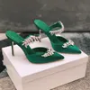 Najwyższej jakości buty dla kobiet designerskie kapcie skórzane obcasy sandały diamentowe seksowne spiczaste palence Sole Pumpy są dostarczane z butami ślubnymi Buty fabryczne
