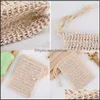 Natural Exfoliating Mesh Soap Saver Sisal Bag Pouch Holder For Shower Bath Foaming And Drying Da647 Drop Delivery 2021 Brushes Sponges Sc