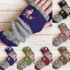 5本の指の手袋ファッションの男性女性編み指のない冬刺繍ソフトウォーウールアームフレキシブルハンドリストウォーマー8202928