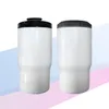 Vasos de sublimación de 14 oz Enfriadores de latas curvos 4 en 1 para latas Botella de cerveza en blanco Brillante Con cajas de tapas dobles Vasos aislados al vacío de doble pared de acero inoxidable fy5207