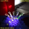 New Arrival Multi-functional Mini 3 in1 LED Laser Light Pointer Key Chain Flashlights Mini Torch Flashlight Money Detector Light 12 LL