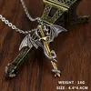 ベレーツスーパーパーソナリティクールなステンレススチールペンダントラミナスネックレスPterosaur Sword Jewellry Men PunkネックレースベレットBeretberets