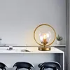 Tafellampen Noordelijke glazen kogellamp messing metalen ring bureau moderne woonkamer slaapkamer bedkamer decor verlichting fixturetable