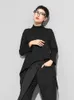Xitao vintage czarny żółw szyi t shirt kobiety plus size kawaii casual długi rękaw nieregularne topy koreańskie ubrania Zll1177 220402