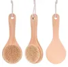 Bain sec corps brosse dos épurateur anti-dérapant court manche en bois poils naturels douche exfoliant masseur SN4703