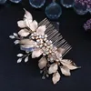Headpieces Gold Leaf Wedding Hair Accessories Bride Headdress With Comb Female Bridal Headwear Bridesmaid Ornament Holiday GiftHeadpieces