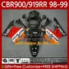 Carrozzeria per HONDA CBR919 CBR 900 919 RR CC 98-99 anni Corpo 127No.11 CBR 919RR 900RR 919CC CBR900 RR CBR919RR 98 99 900CC CBR900RR 1998 1999 Kit carene rosso nero blk