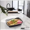 Boîte à lunch jetable avec un repas de vaisselle liddisposable préparation 750 ml en plastique à emporter contenant micro-ondes FT7j Drop Livraison 207096091