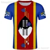 SWAZILAND t-shirt bricolage gratuit nom personnalisé numéro swz T-Shirt drapeau de la nation sz royaume pays collège imprimer po texte s vêtements 220702