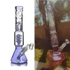 Freezable Coil Bong Downstem Perc Tuyau De Fumée Narguilés Chicha Glace Verre Eau Bongs Bubbler Dab Rigs Avec 14mm Bol 37cm de hauteur