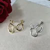 UNO de 50 Vergulde Sieraden BLAD Stud Oorbel Hoge Kwaliteit Spaanse Originele Mode 925 Zilver 14k Goud Ronde Pin Oorbellen Festval Luxe Sieraden Cadeau