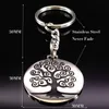 Keychains Tree of Life Rostfritt stål Keyring för kvinnor Round Pendant Key Jewelry Gift Llaveros Fathers Day K77375S08KeyChains Emel22