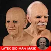 Latex Old Man Mask Male Cosplay Costume Disguise Realistic Masks Reusable Halloween Scary Funny Party Prop 2207041617989