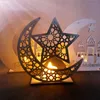 Strings Candles Lamp Wooden Moon Star Holiday Light Table Decoration Eid Mubarak Lighting Ramadan LightLED LED