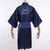 Broderie champagne mariée robe robe stein women femme kimono bain de nuit sexy robe de chambre d'honneur