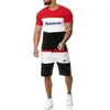 Summer Mens Shorts Set Fashion Print Summer Oeck Tshirt Shorts Set Man Running Basketball Streetwear Casual Short Sleeve 220526