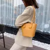 الأكياس المسائية Bowknot Fashion Women Pu Leather Bucket Bag Vintage Counter Small Packing Handbag Colors Ladies Party Pouch Bagsevening