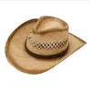 Berets Sommer handgefertigt Raffia Fedora Hut cooler schöner Cowboy für Unisex hochwertige Farbhutberets