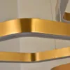 Creative Metal Chandelier Polygon Design Hanging LED Lamp Gold LightIng Fixture for Decor Living Room Dining Hall Kitchen Island