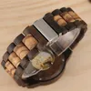 Relojes de pulsera Reloj de madera automática Men39s Matrícula de Wooden Bangle Band de madera de lujo Números de árabe Muestra mecánica autoinebente ME8483421