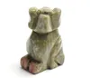 1.5 POLLICI Altezza Statua di cane di piccola taglia Artigianato Chakra naturale Pietra intagliata Cristallo Guarigione Reiki Statuetta animale 1 pz