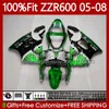 OEM Injection Mold For KAWASAKI NINJA ZZR600 600CC Body 100% Fit 600 CC Green black 05-08 Bodywork 134No.136 ZZR 600 05 06 07 08 ZZR-600 2005 2006 2007 2008 Full Fairing