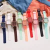 손목 시계 사탕 컬러 실리콘 시계 여성 스포츠 스퀘어 시계 여름 다기능 디지털 손목 시계 남자 패션 relojwristwa