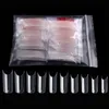 500 st väska professionella franska falska naglar Vit Clear Square Curved Tips Ongles Decoration Art Artificial Salon 220716