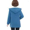 Women's Trench Coats Winter Women Jacket 2022 Lambswool Plus Velvet Cotton Coat Female Overcoat Hooded Warm Lady Outerwear Mother Clothes 5X