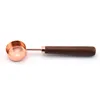 15ml Rosegold Measuring Spoons Cups Tool with Wood Handle Stainless Steel Mirror Polished for Dry and Liquid Ingredients Kitchen Cooking Baking