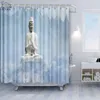Cortinas de chuveiro Buda vintage Tecido impermeável 180x200 para banheiro 3d Bathtub Curta