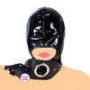 Máscara BDSM para homens Mulheres Couro de couro Strap Dildo Ball Ball Gag Ceghfold Fetish Slave Bondage Erótico Sexy Toy Arness Toys Adult
