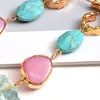 Trend Long Colorful Irregular Natural Stone Dangle Earring for Women High Quality Fashion Turquoise Pendant Jewelry Gift Wholesale