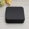 Metal Black Square Empty Hinged Tins Box Containrar Aluminium Mini Candy Gift Mint Packaging Organizer Storage Container Tin Can
