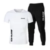 Summer AMG Fashion Trend Men's Suit Personlig modetryck sport kortärmad t-shirt sport avslappnad byxor kostym 220607