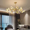 Hängslampor nordiska ljus lyxiga koppar kristall ljuskrona kreativ personlighet vardagsrum lampa villa sovrum modern minimalistant