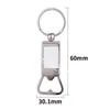 Sublimation Blank Bottle Opener Keychain DIY Heat Transfer Metal Keychain Corkscrew Luggage Decoration Keyring