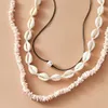 Shell ketting set voor vrouwen parel choker zeeschelble strand boho verstelbare sieraden