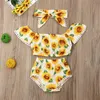 Set di abbigliamento Set estivo Brand Infant Born Baby Girl Clothes Girasole Top Pantaloncini Roupa De Menino OutfitSet di abbigliamentoAbbigliamento