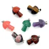 Mix Natural Stone charms Quartz Crystal Amethyst Agates Aventurine Mushroom Pendant for DIY Jewelry Making Accessories