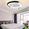 Luce di design creativa Ventilatori da soffitto Bluetooth intelligenti da 50 cm Lampada con telecomando Ventilatore Lampada da soffitto decorativa per camera da letto moderna