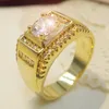 Pierścienie klastra duże 925 Srebrny pierścionek zaręczyny dla mężczyzn chłopiec prezent luksus 18K Gold 2ct Diamond Fine Biżuteria Rozmiar 8 9 10 11 12C236J