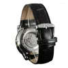 Armbanduhren, die Herrenuhren verkaufen, Sportuhren mit automatischem Automatikaufzug und Lederband, mechanische Herrenuhr