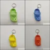 Ключевые кольца ювелирные изделия на заказ 1pc милый 3D мини -ева пляжная дыра маленькая крокодило обувь для обуви для девочки для девочки для девочек украшения для украшения Кейринг плавающий ча