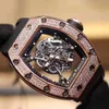 Watches Wristwatch Designer Luxury Mens Mechanics Watches Richa Milles Wristwatch Business Leisure RM055 Automatisk mekanisk full diamant