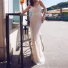 豪華な重い真珠ウエミングドレスアビティダセリモニアダーラフォーマルな長袖高品質のマーメイドイブニングドレス2022タッセルプロムガウン