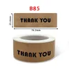 120 Pcs/roll thank you kraft paper self-adhesive label sticker sealing sticker 1inchx3inch